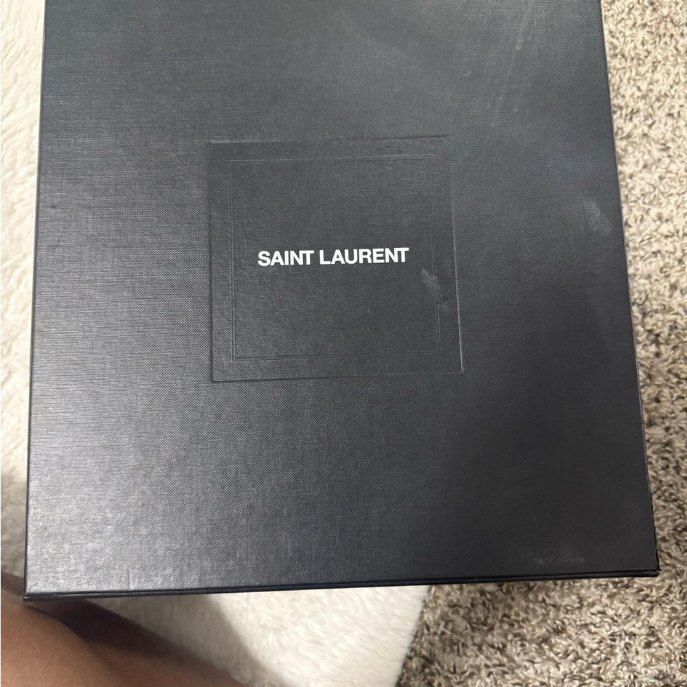 Yves Saint Laurent Glossy Black Heeled Boots - Picture 7 of 7